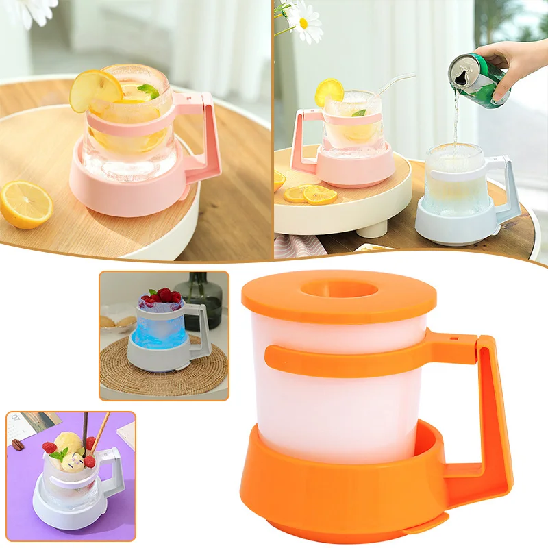 

Новый набор трафаретов для льда с держателем для чашки дизайн 2 режима светильник защита от протекания Прочный портативный легко чистить дл...