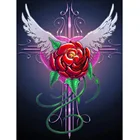 Алмазная 5D картина сделай сам, Набор для вышивки крестиком с цветами розы, крыльями стразы, мозаика ручной работы, домашний декор, подарок