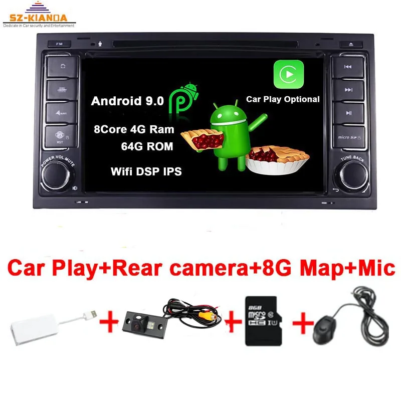 Автомобильный мультимедийный плеер Android 9 0 для Volkswagen Touareg T5 Transporter Multivan Wi Fi 3g bluetooth