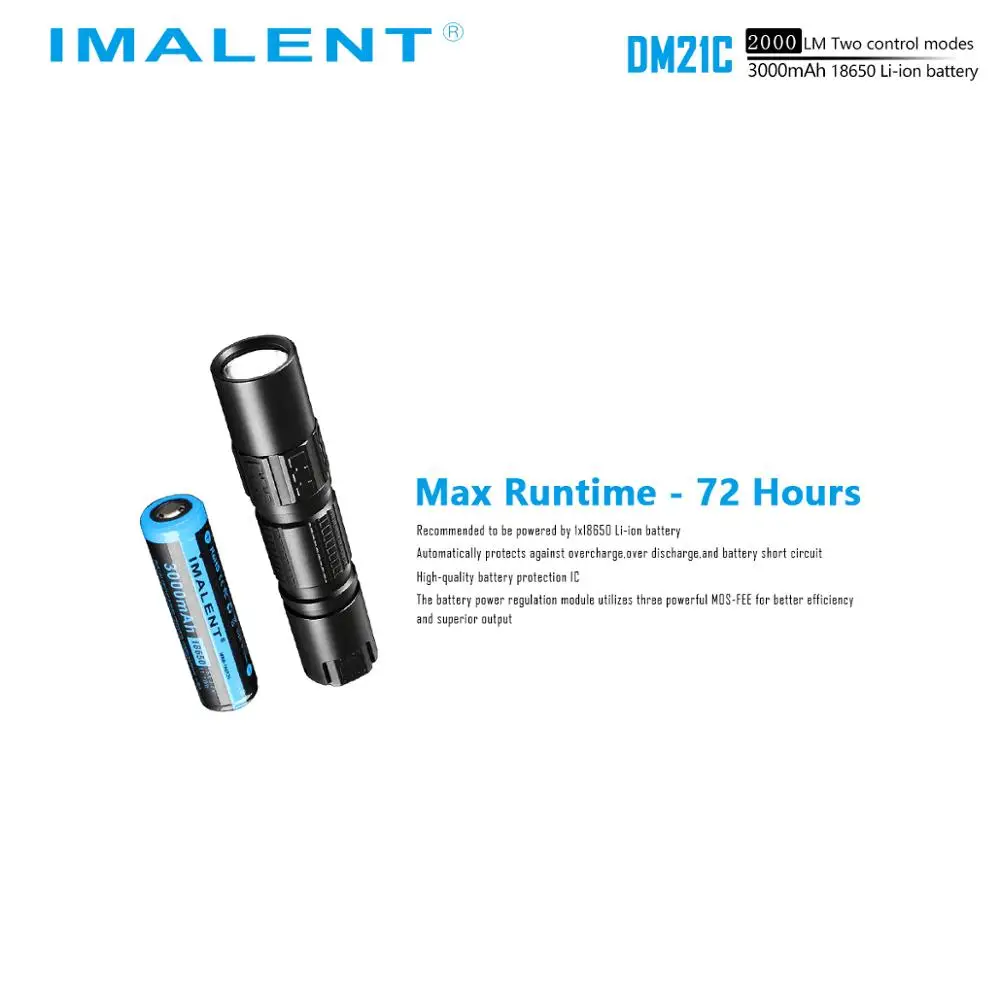 IMALENT DM21C тактический фонарь Магнитный USB Перезаряжаемый O светодиодный дисплей XHP