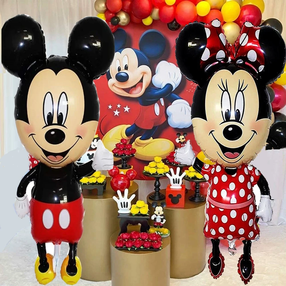 

45 Inch Giant Disney Mickey Minnie Mouse Standing Cartoon Foil Balloon Birthday Party children Dolls Decorations kids Gift toys