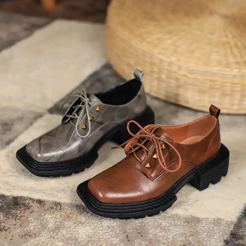 

Krazing Pot retro fashion gladiator natural leather brand shoes young lady daily wear leisure comfortable basic women pumps L03