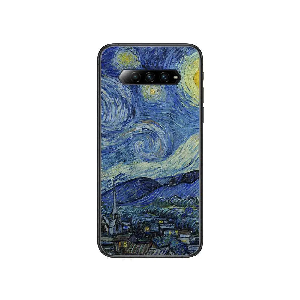 

Van Gogh Art Oil Painting Anime Phone Case For xiaomi Black Shark 2 3 3s 4 Pro Helo Black Cover Silicone Back Prett