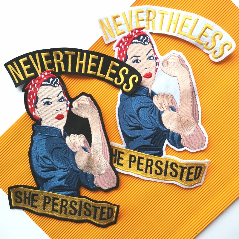 Вышитая большая женская нашивка на лицо для куртки буквы женщин и девочек Значки