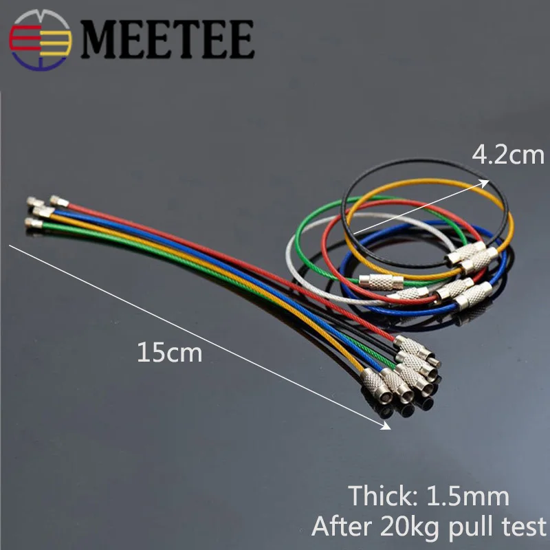 Meetee 20/50pcs 15cm Color Stainless Steel O Ring Key Buckle Traveler Keychain Tag Hang Buckles DIY Pendant Hook Accessories | Дом и сад