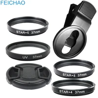 1x smartphone camera lens filter set 37mm clip 15x 20x wide angle macro nd uv star line cpl optical glass for mobile cell phone
