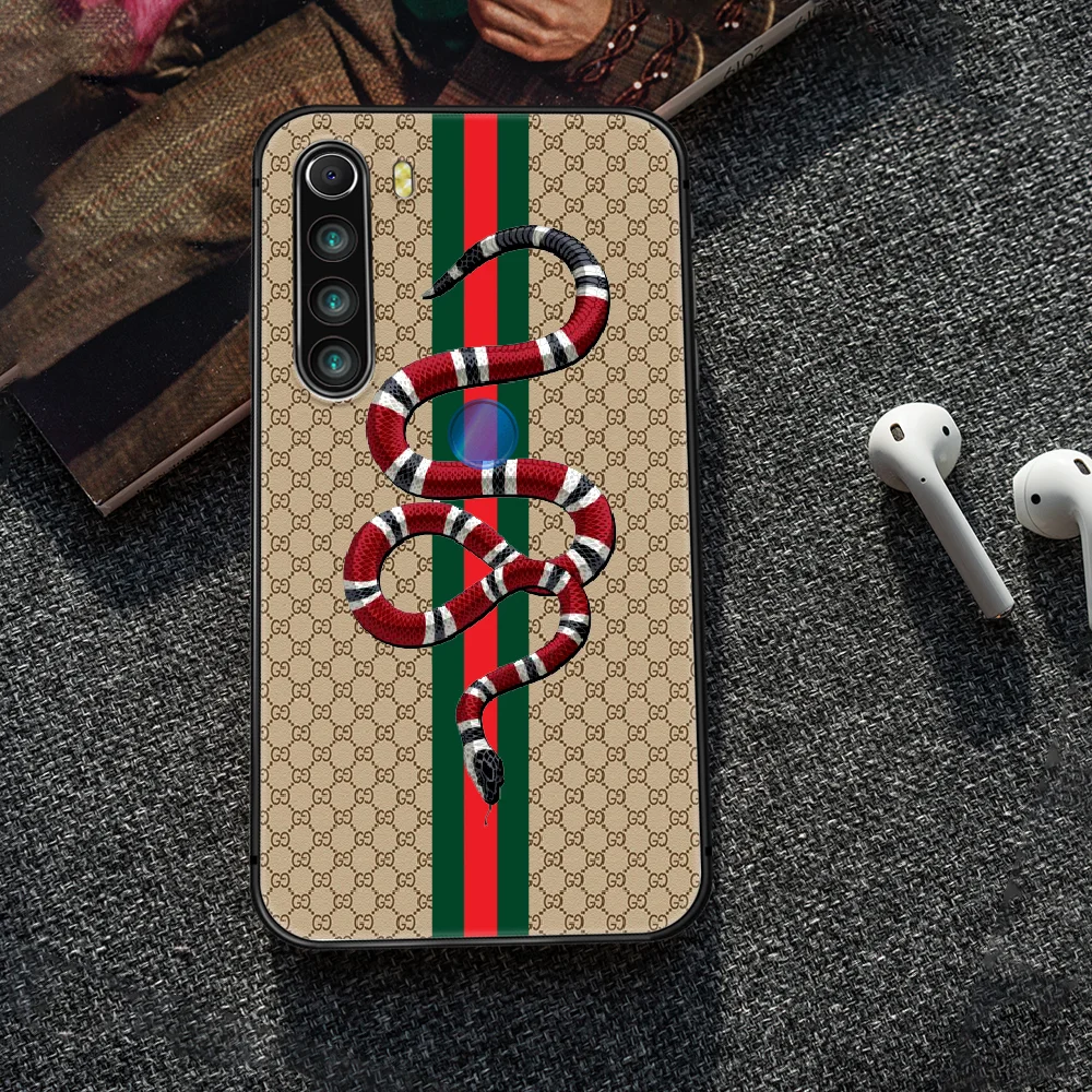 

Italian luxury brand snake tiger bee Phone Case Cover Hull For XIAOMI Redmi 7 7a 8 8a 9 10X NOTE 6 7 7s 8 8t 9 9s Pro Max black