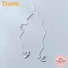 Женская Длинная кисточка Trustdavis, серьги-подвески из стерлингового серебра 925 пробы с фианитами, свадебная бижутерия DA1083