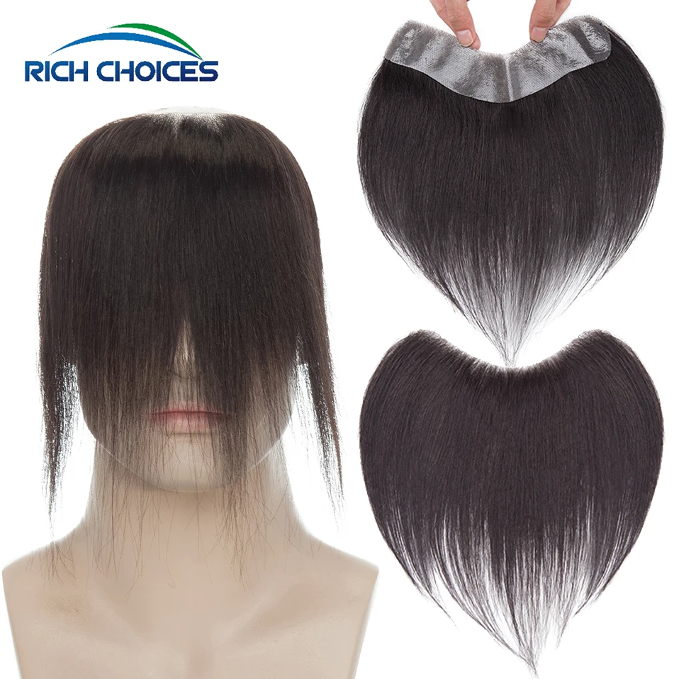 

Rich Choices V Loop Hairpiece with Thin Pu Frontal Male Hair Replacement System 100% Density Undetectable Hairline Extension