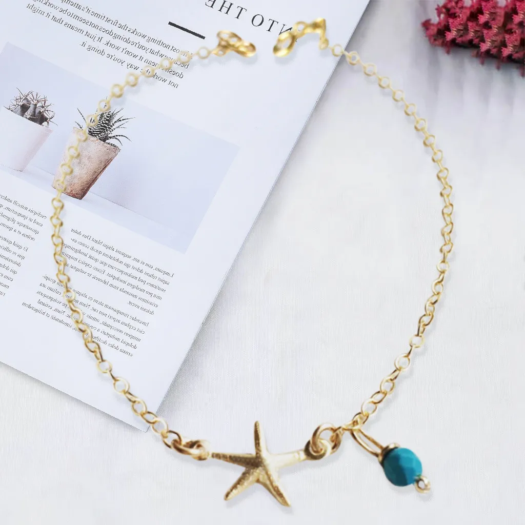 Трендовая цепочка для ног Boho Пляжное ювелирное изделие многослойный ножной