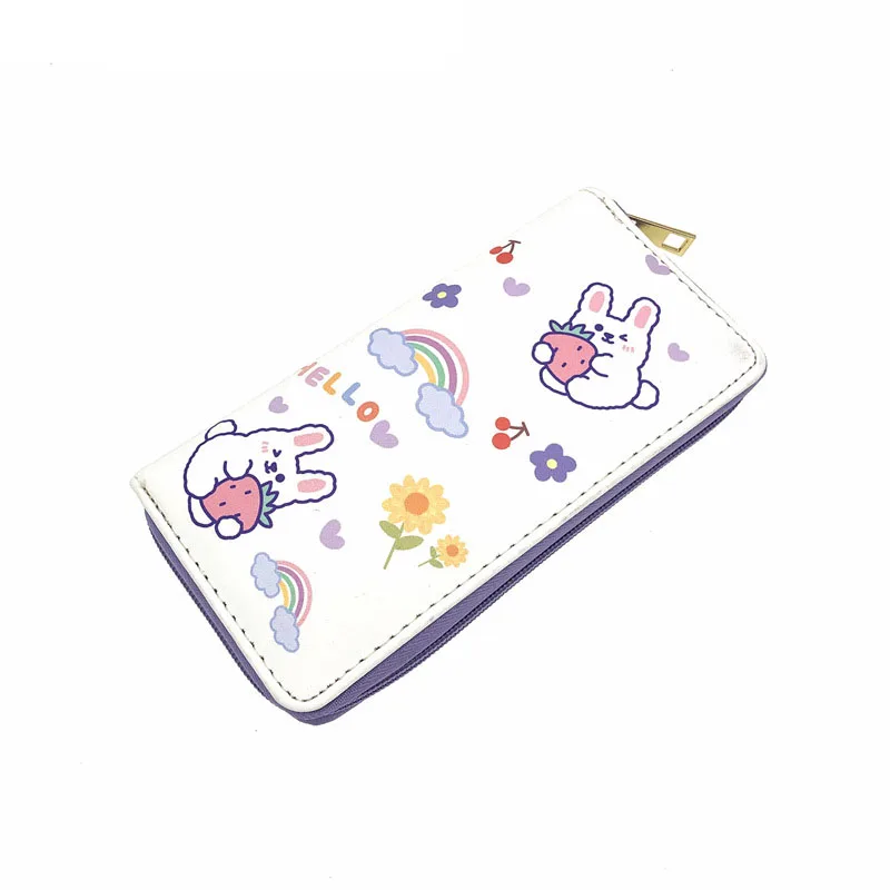 

KANDRA Cute Cartoon Rabbit Pu Leather Wallet Clutch Purses for Women 2021 New Style Long Coin Purse Card Holder Zipper Phone Bag