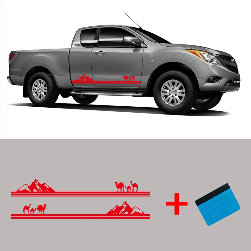 2 шт. автомобильные виниловые боковые полосы наклейки Авто графика для грузовик