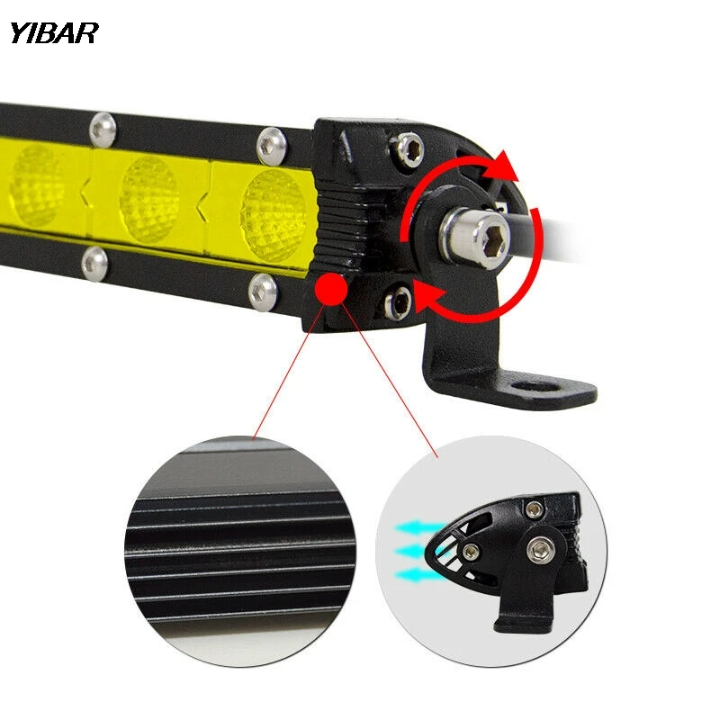 Янтарный 12 дюймов 60 Вт Светодиодный прожектор тонкий однорядные туман