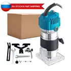 2500 Вт Электрический триммер 40000 обмин ручная резьба по дереву фрезерование гравировка прорезка Обрезка машина Деревообработка фрезерный станок 220 В 6,35 мм