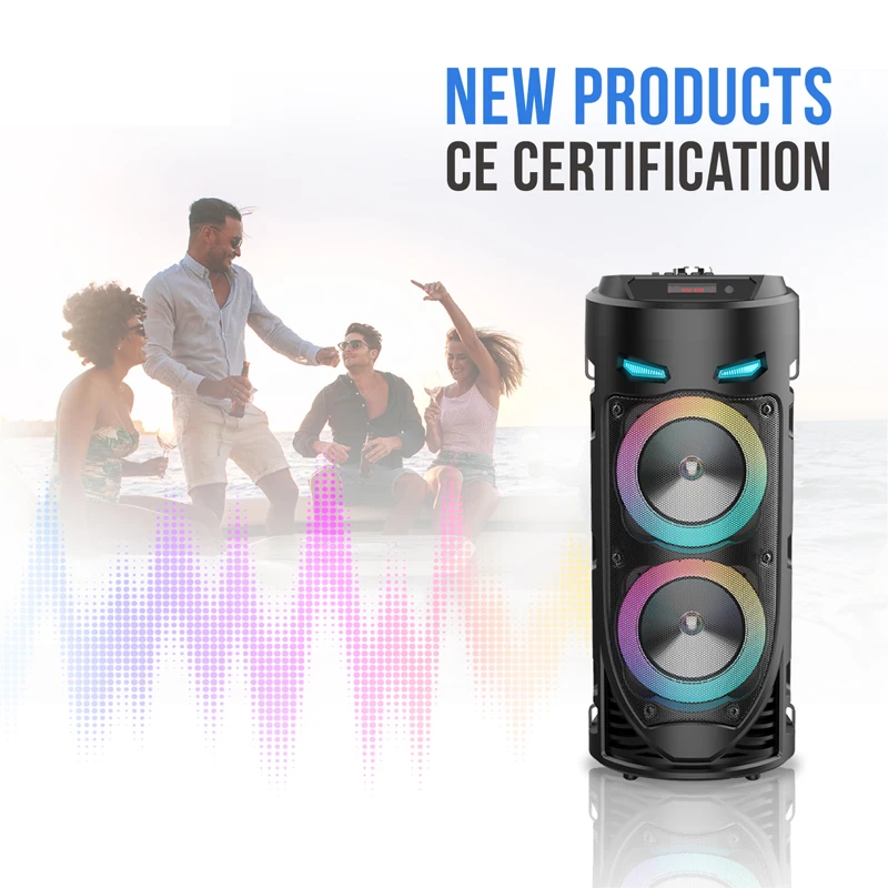 wireless outdoor bluetooth audio multifunctional portable 3d stereo subwoofer cylindrical square dance music player ktv u disk free global shipping