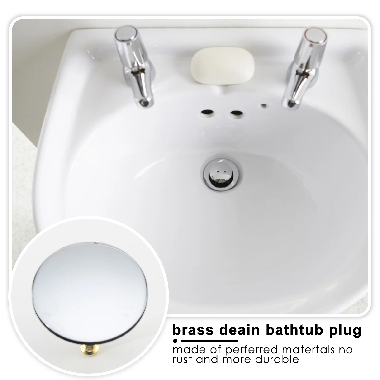 

1pc 44mm Bathtub Plug Replacement Bath Pop Up Waste Plug Only Flat Seal Brass Bathroom Tub Drain Drainer Strainer Lowest Price