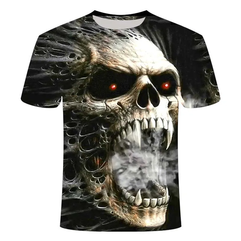 

Summer 2020 new leisure classic 3D printing horror skull Street strap fashion T-shirt o-neck s-6xl