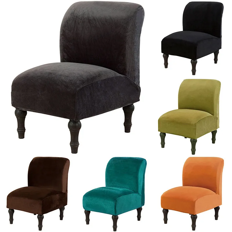 Чехол на стул бархатный эластичный короткие накидки спинку стула защитный чехол