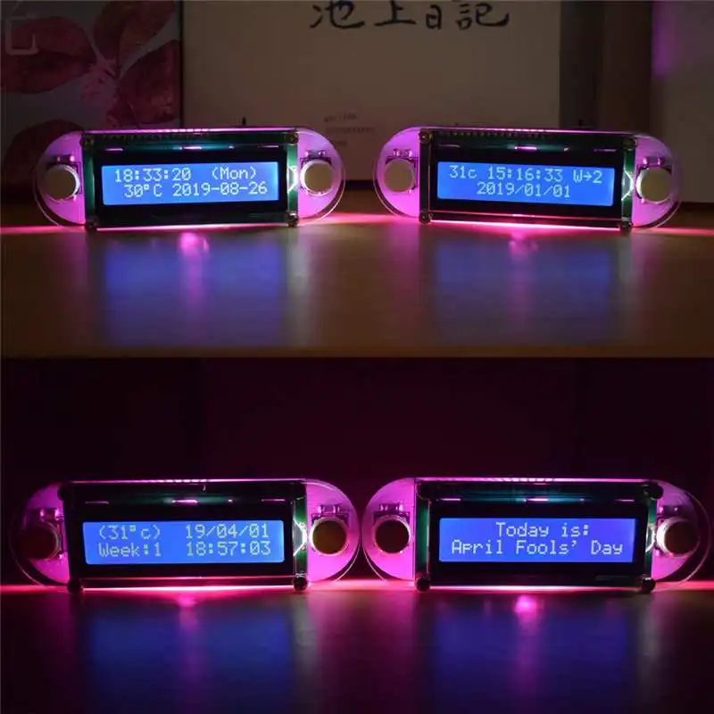 DIY Candlelight Effect LCD1602 часы с вибрацией набор для светодиодных аксессуаров diy свеча