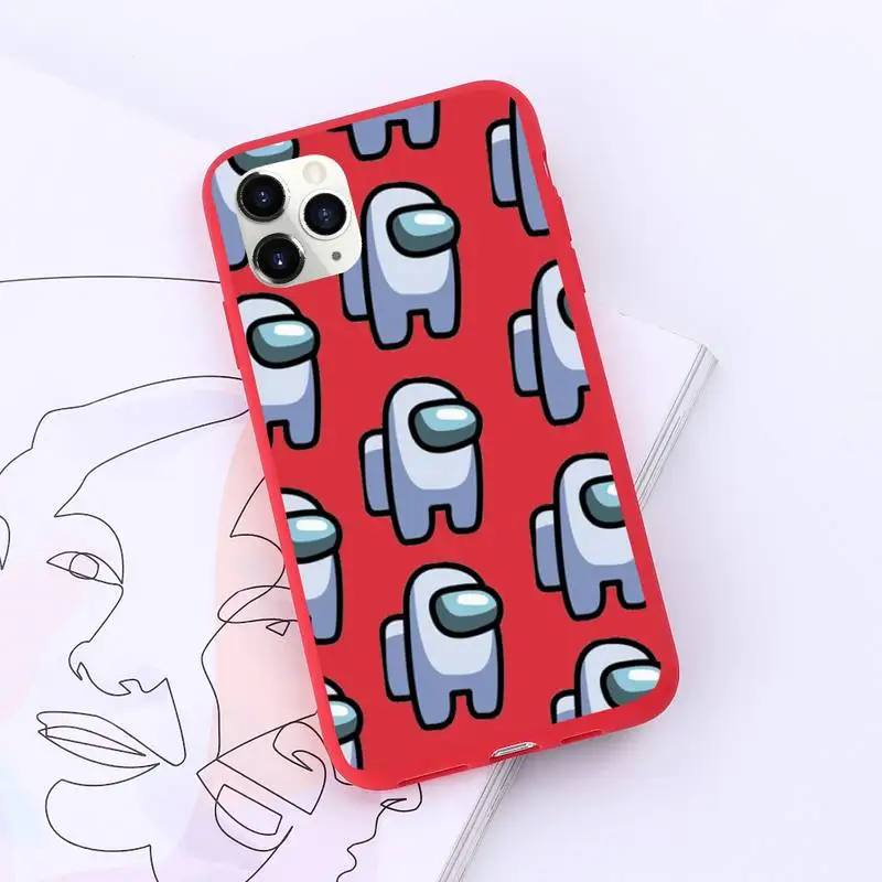 

Fashion hot game among us Phone Case Candy Color for iPhone 11 12 pro XS MAX 8 7 6 6S Plus X 5S SE 2020 XR