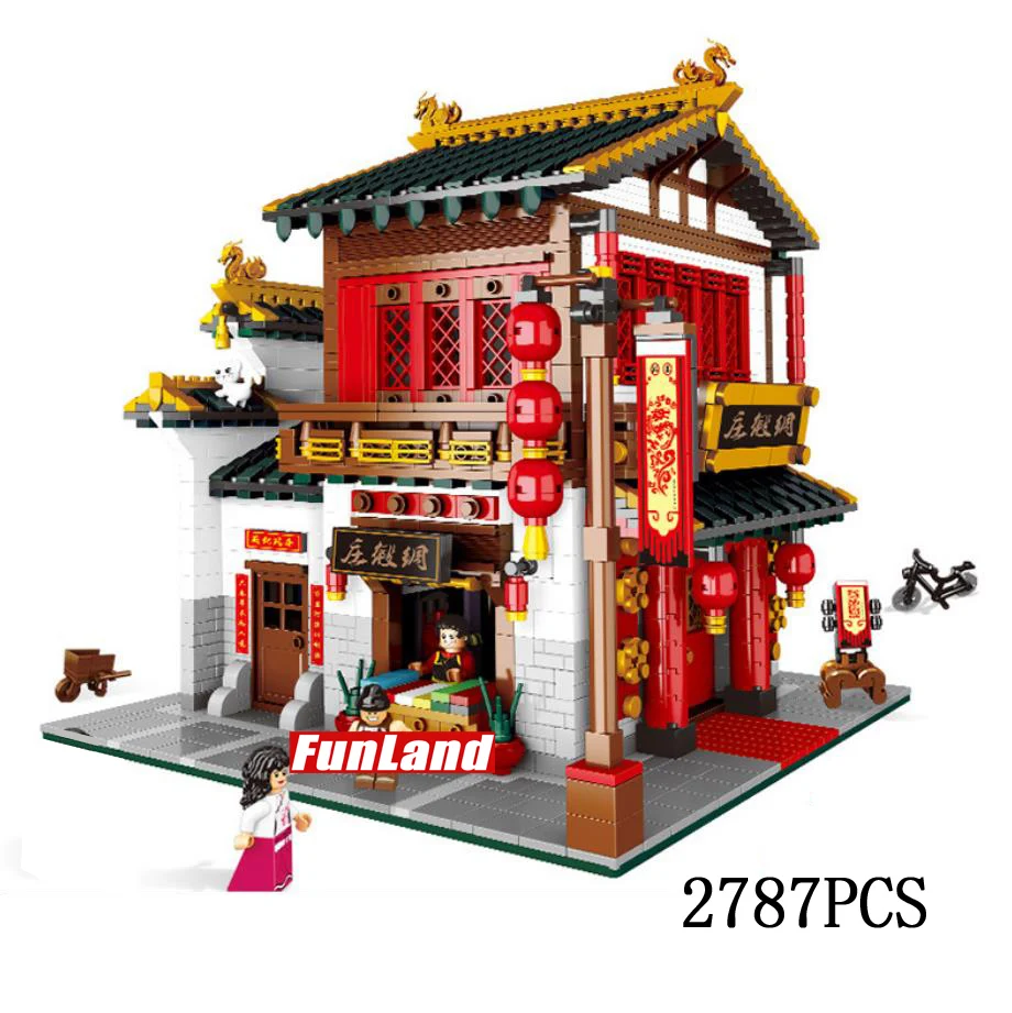 Строительные блоки из строительных блоков: Креативный город улица вид в Китае