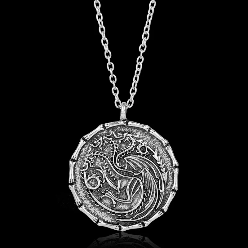 Семейный значок с изображением волка дракона, ювелирные украшения, Lannister Targaryen Stark House Honor, подвеска на шею, значки на руку