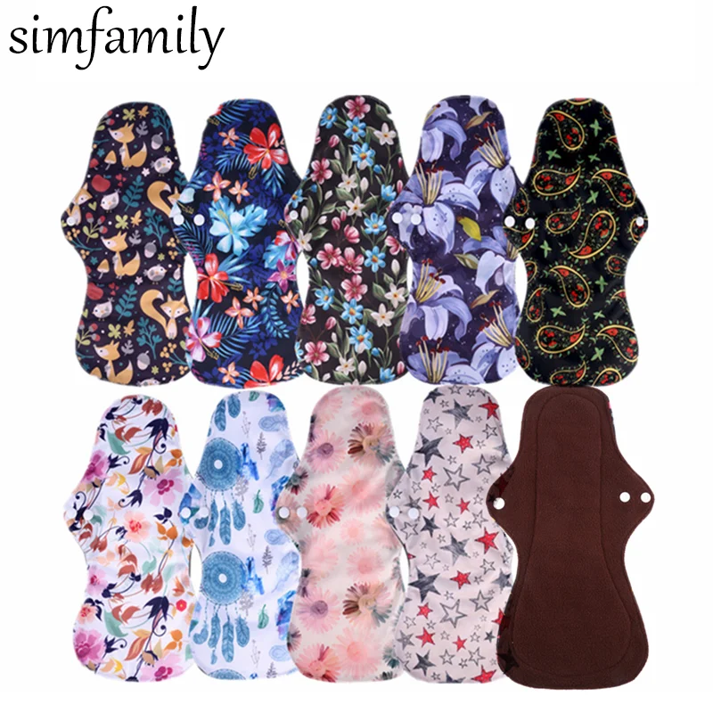 [Simfamily] 10 шт. Уголь органического бамбука Моющиеся гигиенические прокладки для