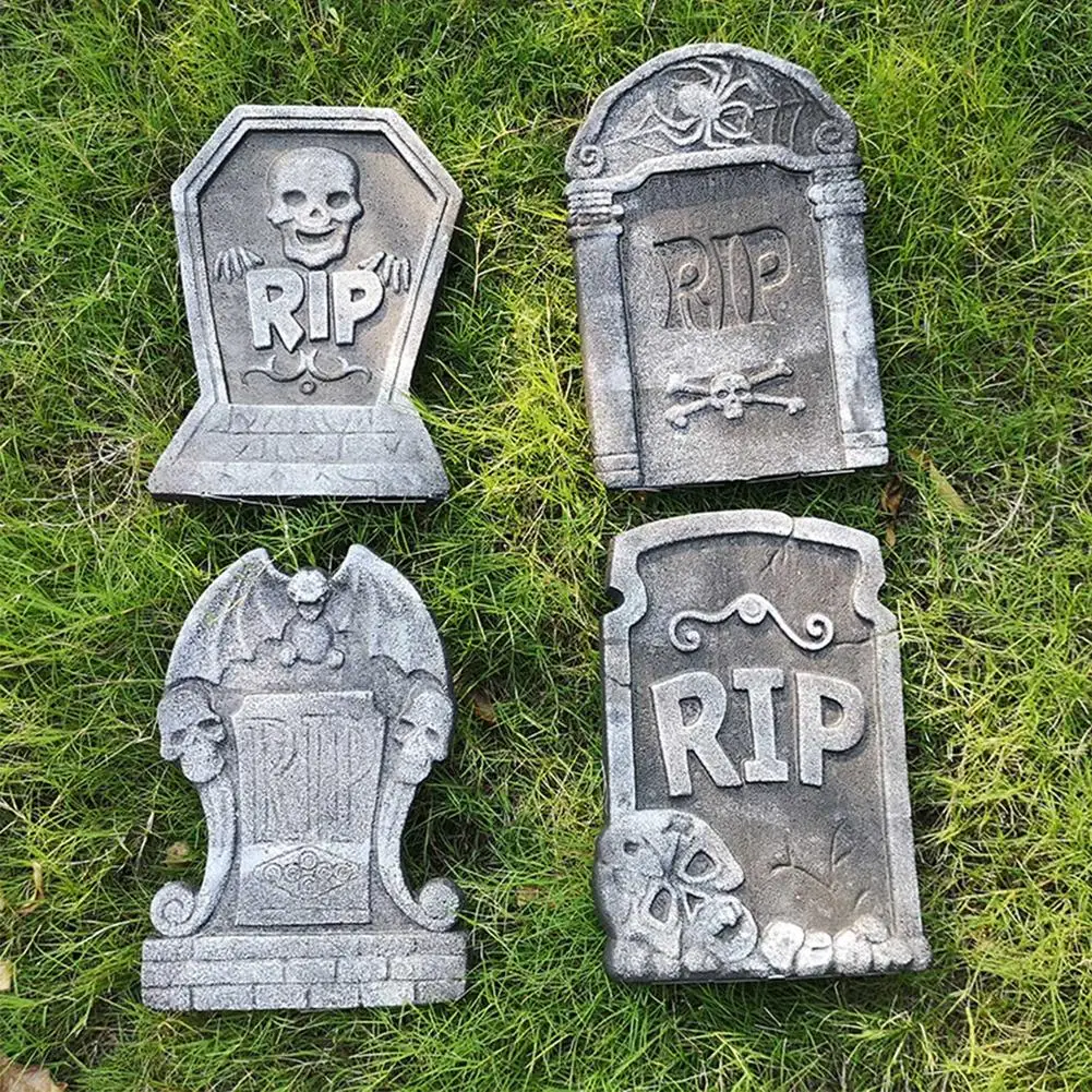 NEW Halloween Garden Decoration Skeleton Tomb Tombstone With RIP Letters Bad Omens Haunted House Decor Frighten Kids