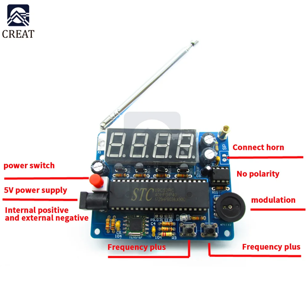 FM-радиоприемник TEA5767 с цифровым дисплеем 5 Вт 8 Ом 87-108 МГц