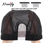 Сетка для парика Nunify из спандекса, сетчатая, s для изготовления париков, U-образная деталь, черная сетка для парика, растягивающаяся нейлоновая сетка для волос для мужчин, женщин