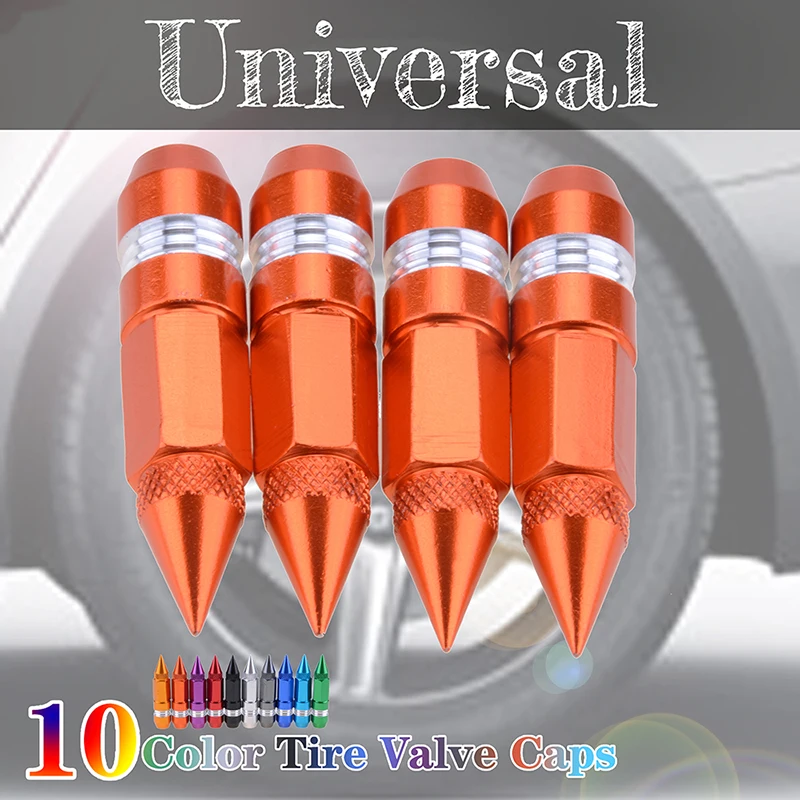 

Car Wheel Valve Cap stem Cone-Shape Big Metal Aluminum Alloy Dust Cover Car Tire Car Styling Accessories Parts 4Pcs/Set
