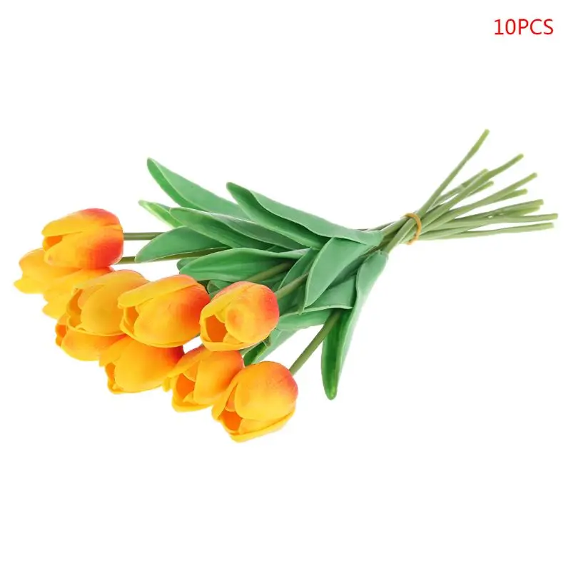 

10 Heads Artificial PU Tulips Bouquets Simulation Flowers Wedding party Decor