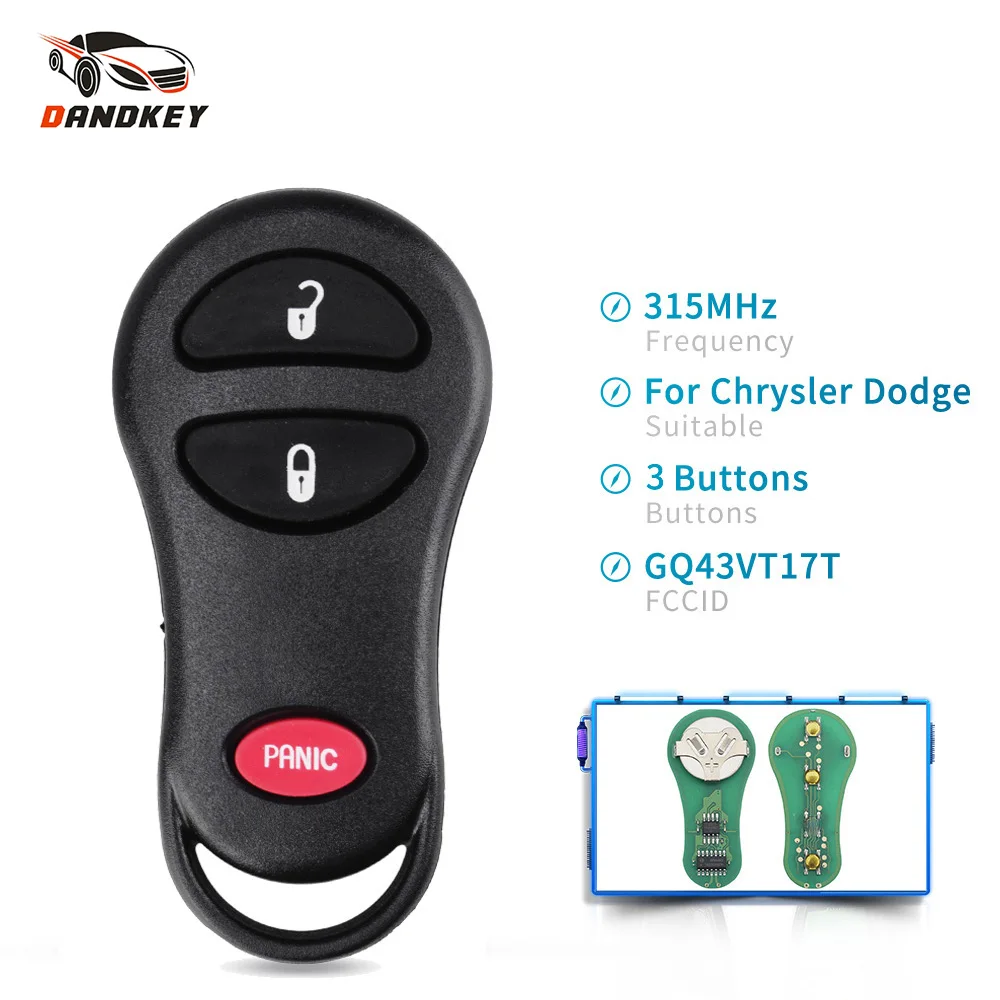 Dandkey GQ43VT17T 3/4 кнопочный пульт дистанционного управления для автомобиля Chrylser 315 МГц