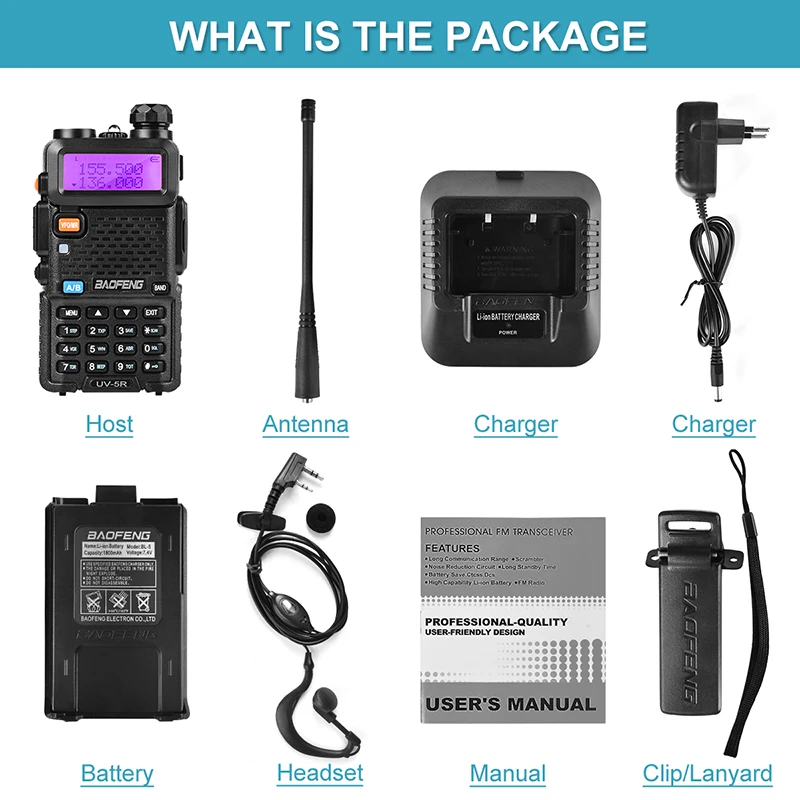2PCS Hot Portable Radio Baofeng UV-5R two way radio Walkie Talkie pofung 5W vhf uhf dual band baofeng uv 5r