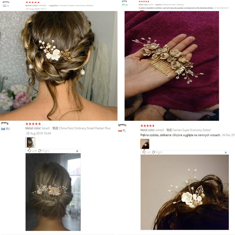 Модные Роскошные гребни для волос с синими цветами головной убор выпускного