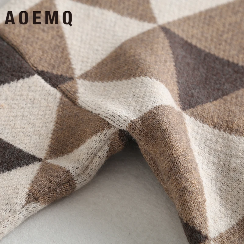 AOEMQ Повседневный свитер креативный на пуговицах воротник пуловеры неправильная