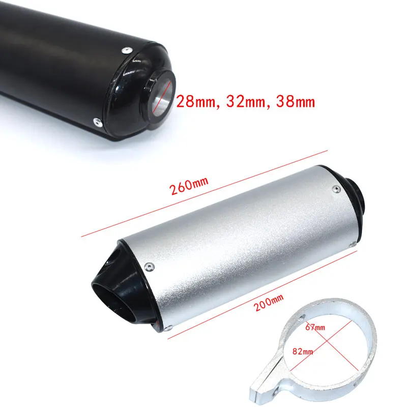 Глушитель выхлопной трубы A28mm 32mm 38mm для мотоцикла 125cc 150cc 160cc Кроссовый питбайк honda