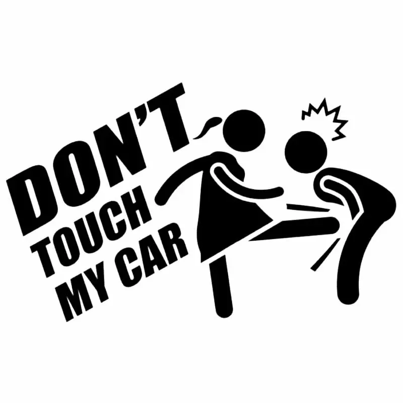 

Автомобильная наклейка «Don't Touch My Car», ПВХ наклейка, наклейка, забавный мультфильм, черный/серебристый, 15,7x9,6 см