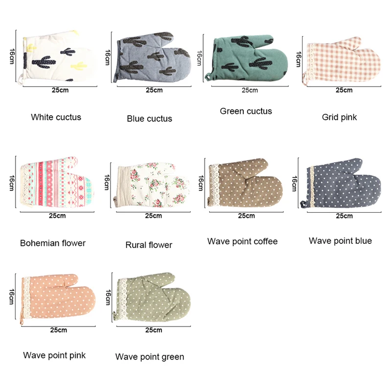 

1Pcs Cotton Oven Glove Heatproof Mitten Kitchen Cooking Microwave Oven Mitt Insulated Non-slip Glove Thickening