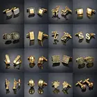 Запонки мужские, для свадебного платья, с золотыми пуговицами