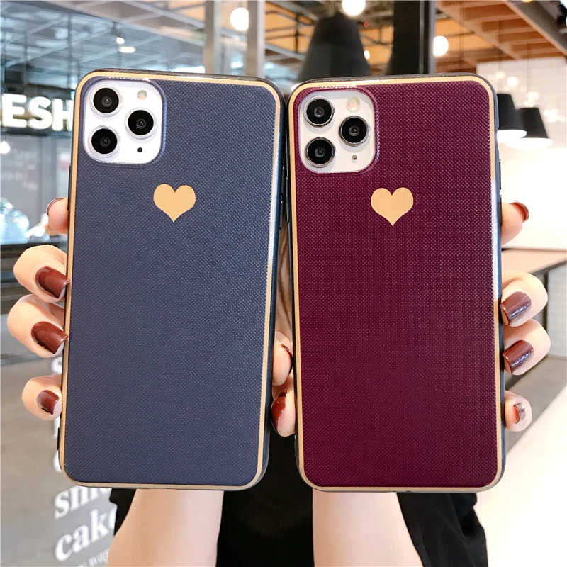 Чехол для телефона KJOEW Love Heart сплошной цвет iPhone 11 Pro XS Max X XR 6 6s 7 8 Plus Жесткий ПК