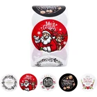 500 шт., 1,5 дюймов, круглые наклейки с надписью Merry Christmas, герметичные этикетки для выпечки, рождественские подарки, упаковка, украшения, канцелярские наклейки