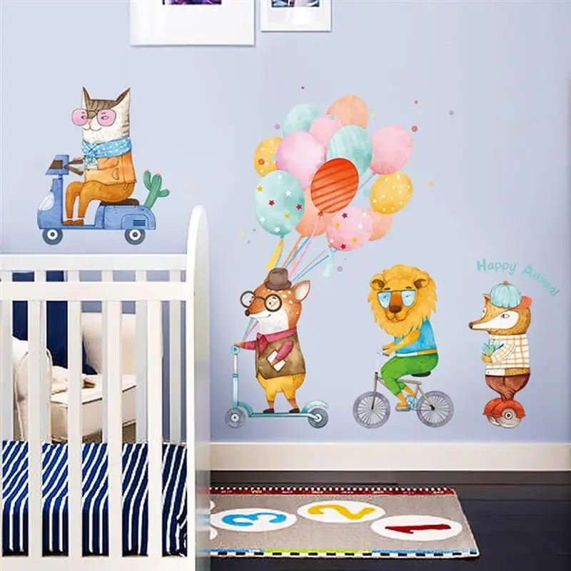 

Decor Stickers Cute Cartoon Animal Balloon Wall Decoration Wall Decals PVC Waterproof Wallsticker for Room Decoration Home Decor