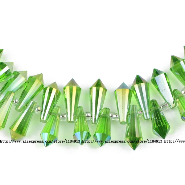 JS604 Green JHNBY длинные конусные подвески в форме капли Австрийские хрустальные бусины 6*15 мм 50 шт стеклянные бусины для изготовления ювелирных изделий Аксессуары для браслетов - Цвет: JS604 Green
