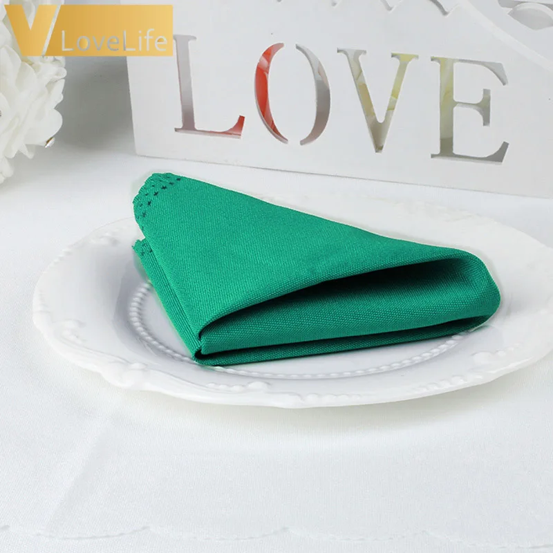 Light green 10 шт. 30x30 см полиэстер салфетки для стола много цветов Ресторан Ужин Декор свадебного банкета принадлежности и вечерние украшения - Цвет: Light green