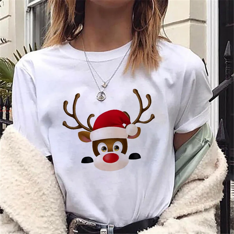 

New Women Tshirts Merry Christmas T Shirt Women Fashion Graphic Cute Tee Women Funny Top Christmas Tees Clothing