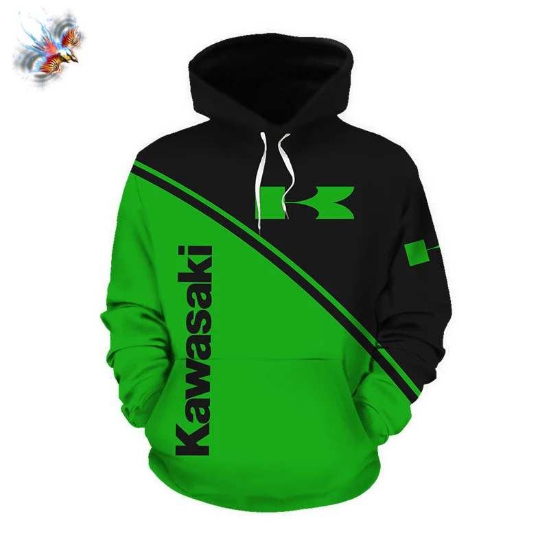 

New Fashion Men's Kawasaki Motorcycle Logo Digital Printing Hoodie Casual Harajuku High Quality Sweatshirt Outdoor Top Pullover