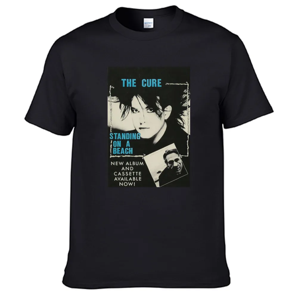 

Standing On A Beach The Cure Posters Men Women Summer 100% Cotton Black Tees Male Newest Top Popular Normal Tee Shirts Unisex