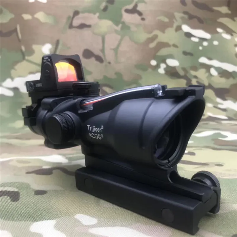 ACOG 4X32 оптика из настоящего Волокна Красная точка с подсветкой Стекло травление