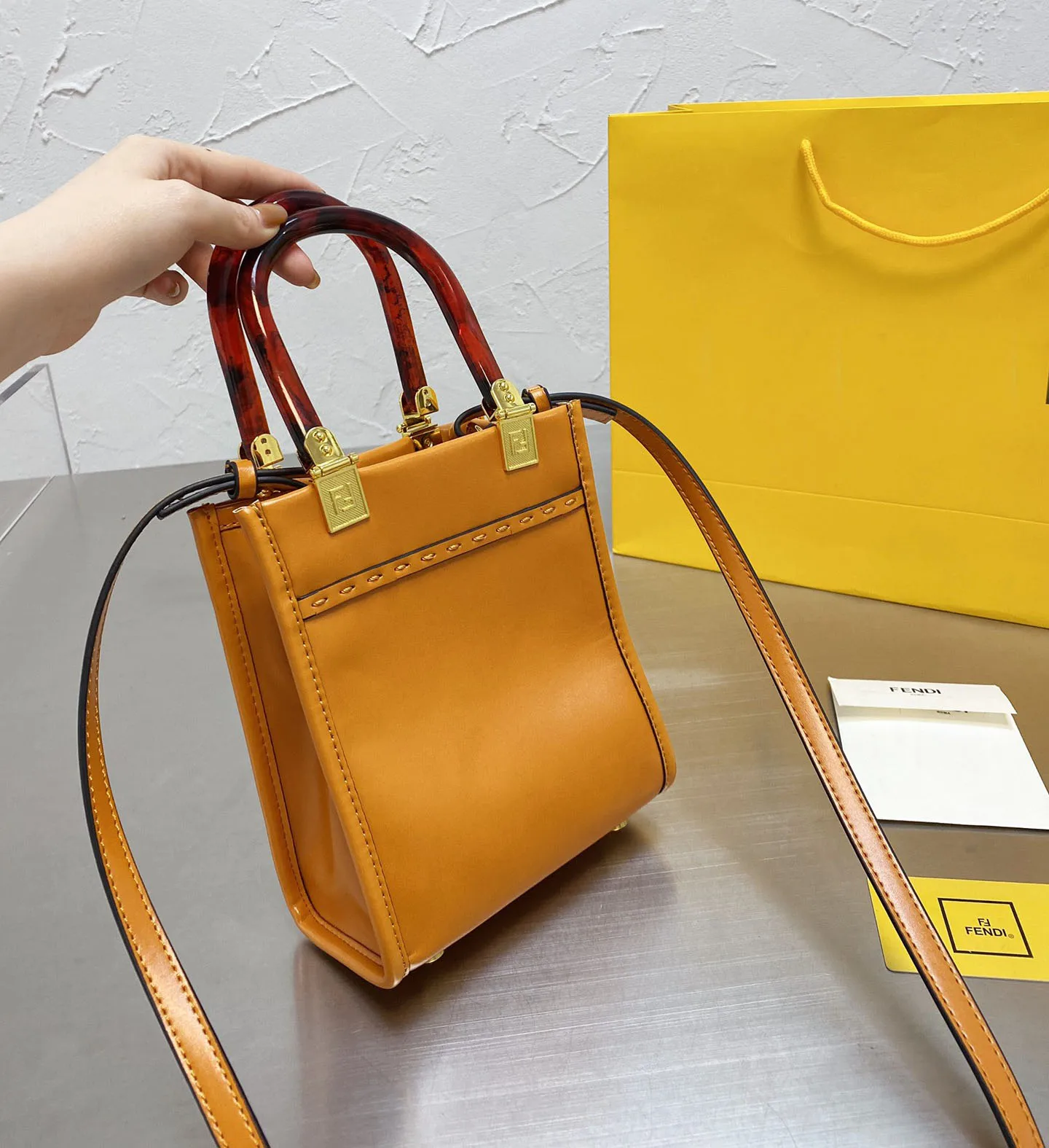 

Ladies Square Bag Clutch Bag Send Ribbon Underarm Bag up Crossbody Leather Street Style Black Brown Yellow Gift Box Package